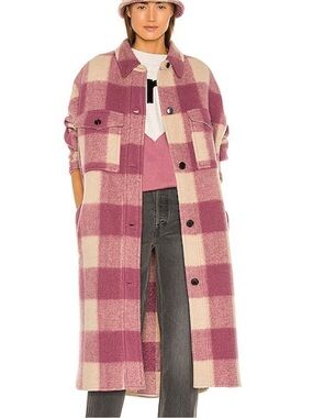 ISABEL MARANT ETOILE Fontizi Blanket Coat in Rosewood